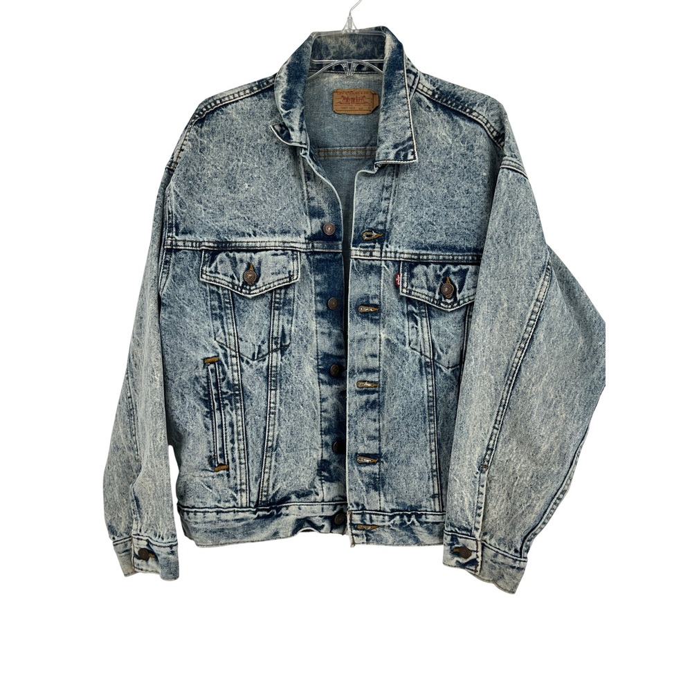 Vintage‎ Levis 70507-0219 Acid Wash Denim Trucker Jacket Mens Medium Made in USA